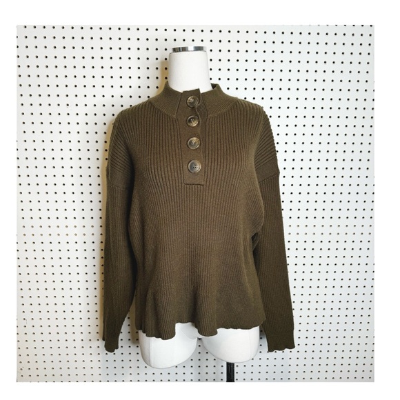 MNG MANGO | Knitted Sweater With Half Button Detail Sz. XL - Picture 4 of 9